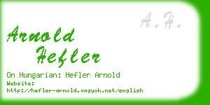 arnold hefler business card